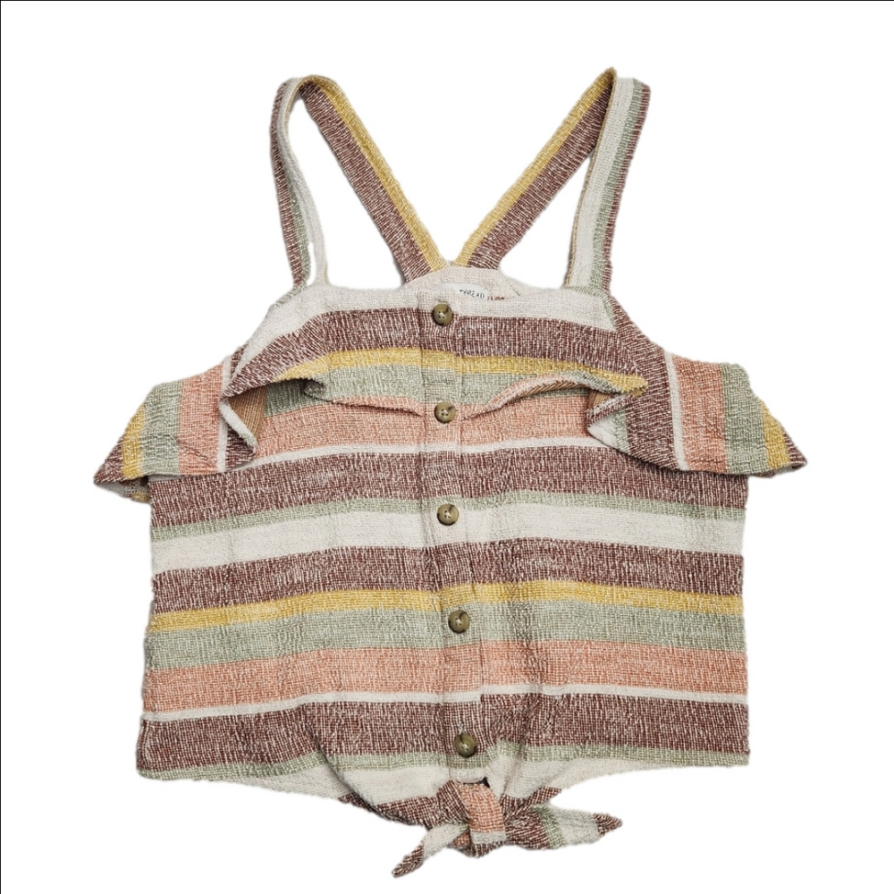 Madewell Texture & Thread Ruffle Tie Front Tank Size Medium Top